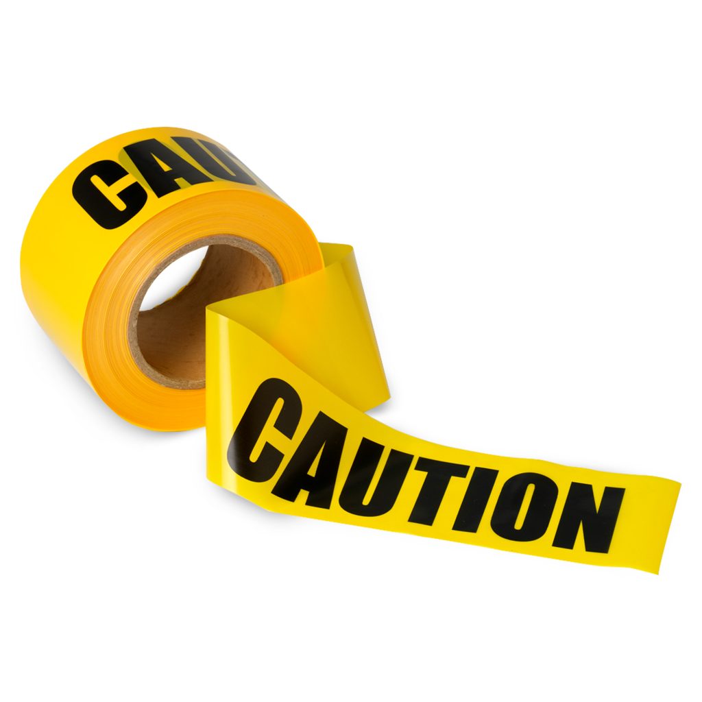 BARRIER SAFETY TAPE 100M ROLL (YELLOW/BLACK ‘CAUTION’) MediPrompt